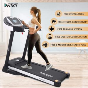 Fitkit FT100S Series 1.75HP (3.25HP Peak) Motorized Treadmill With Free Installation, Diet & Fitness Plan
