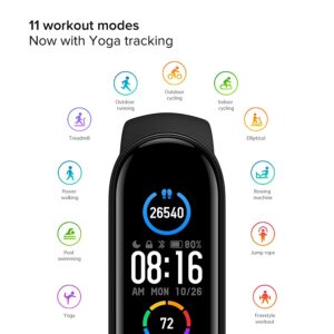 Mi Smart Fitness Band 5 AMOLED Color Display, 2 Weeks Battery, Water Resistant