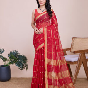 Kota Doriya Saree with Zari Weaving Work